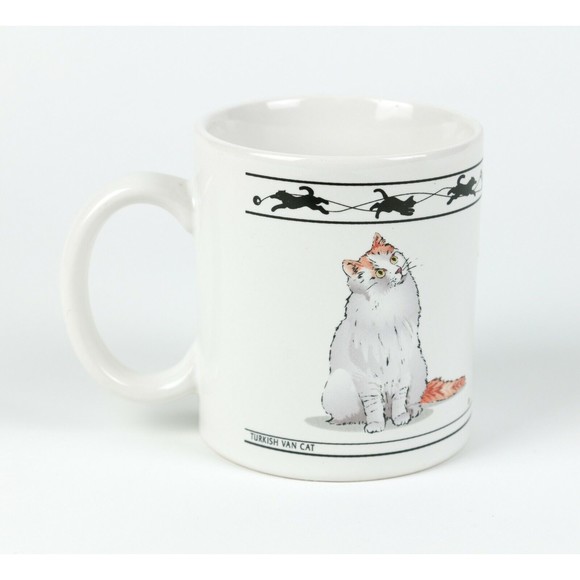 Cat Lovers Limited Turkish Van Cat and Chartreux Cat 8 fl. oz. Coffee Mug Cup - Picture 1 of 5